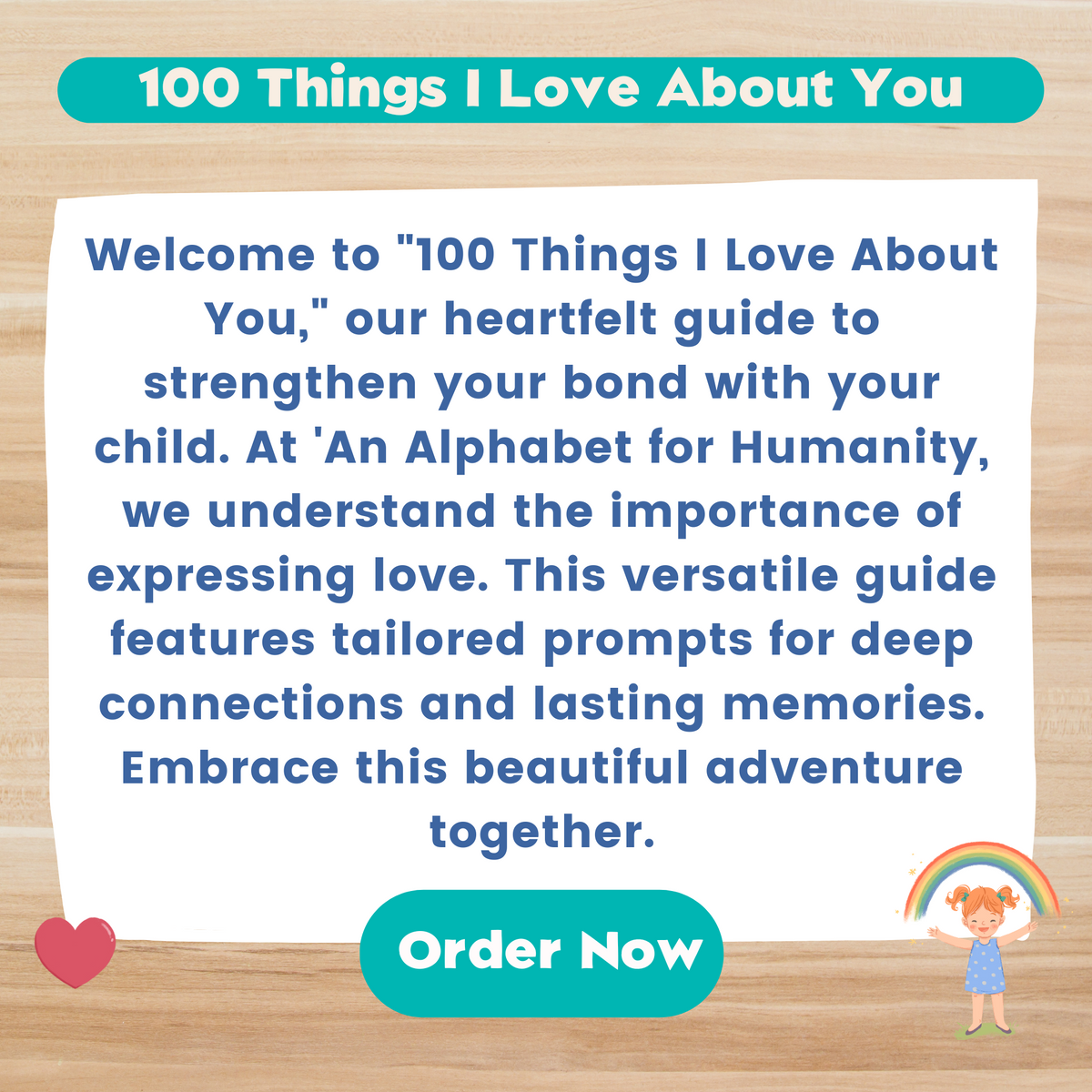 100 Things I Love About You (PRINTABLE PDF)