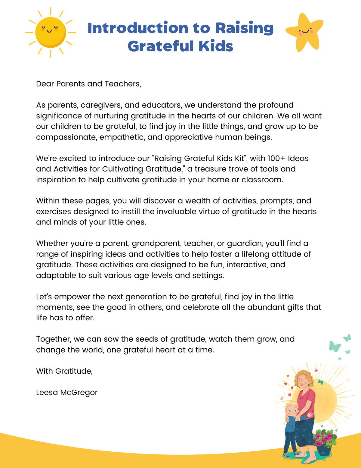 Raising Grateful Kids Gratitude Kit (PRINTABLE PDF)