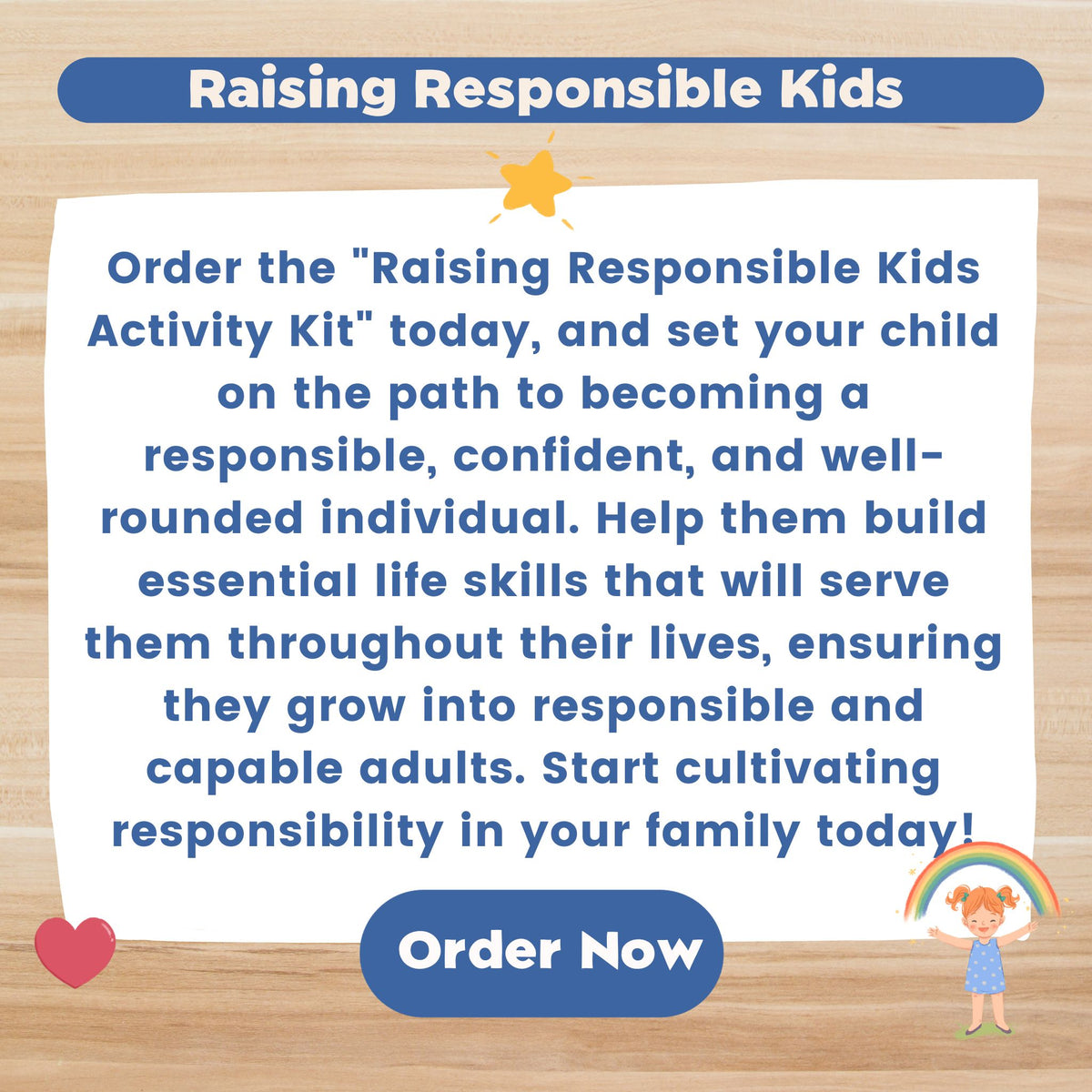 Raising Responsible Kids - Self Empowerment Printable Activity Kit (PDF)