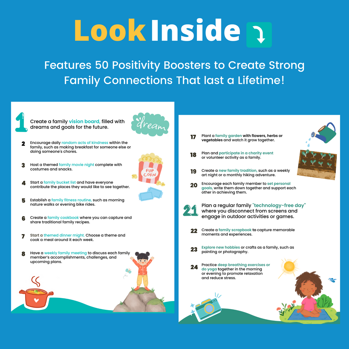 50 Positivity Boosters For Families (PRINTABLE PDF)