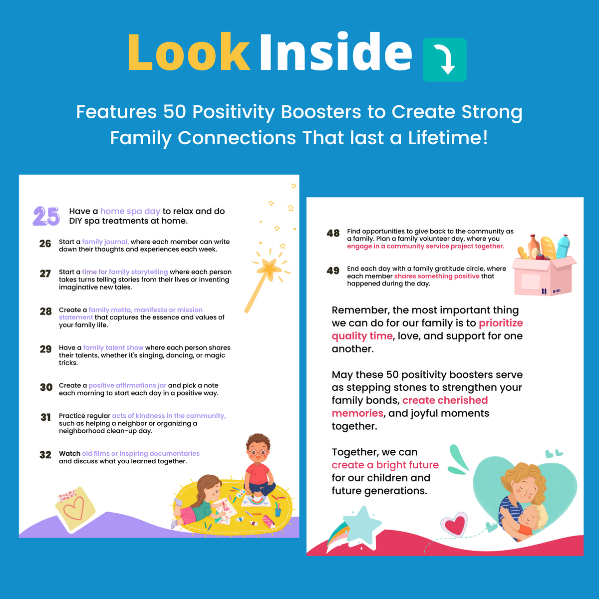 50 Positivity Boosters For Families (PRINTABLE PDF)