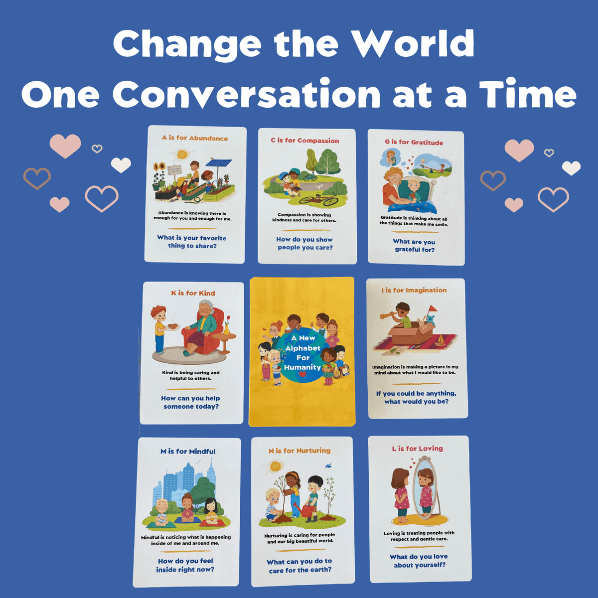 Conversation Starter Cards - The Perfect Addition to A New Alphabet for Humanity - Alphabet For Humanity