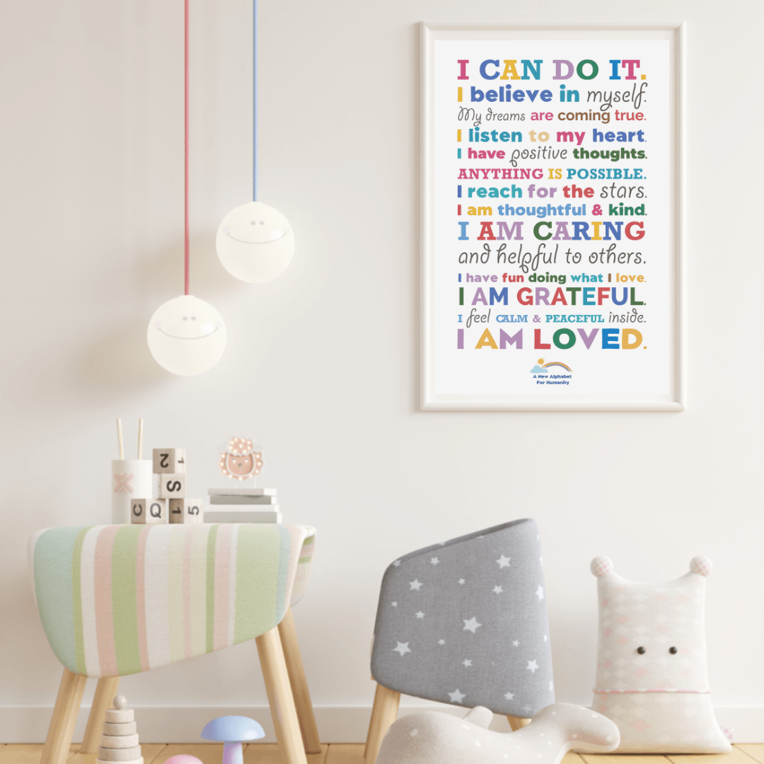 Positive Affirmations Poster - Alphabet For Humanity