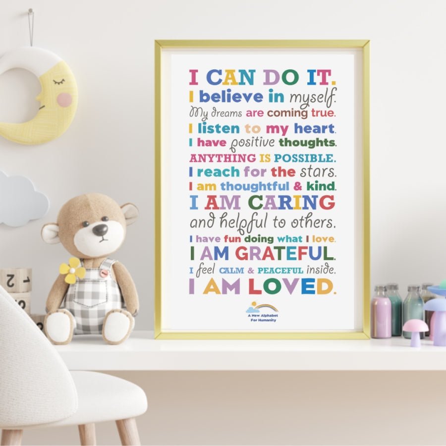 Positive Affirmations Poster - Alphabet For Humanity