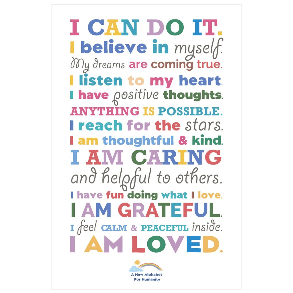 Positive Affirmations Poster - Alphabet For Humanity